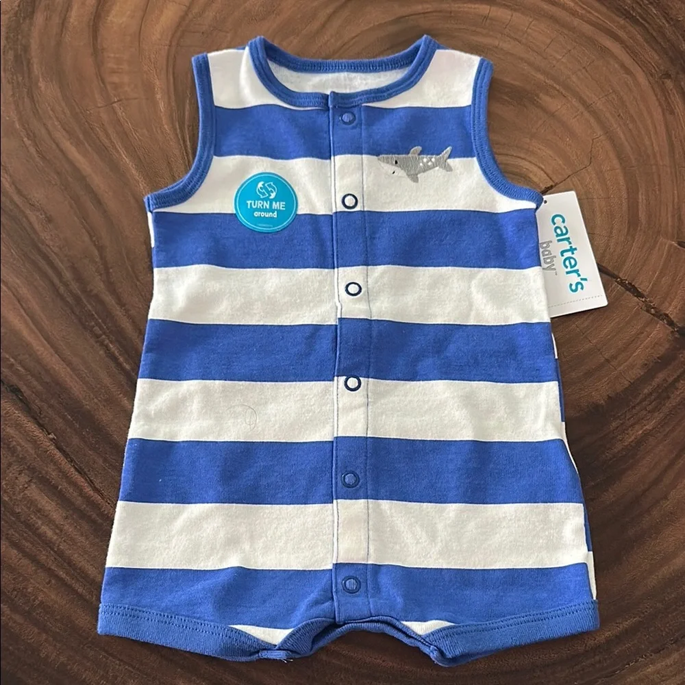 Carter’s snap front shark bodysuit